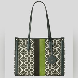 Kate Spade Flower Jacquard Stripe Market Medium Tote